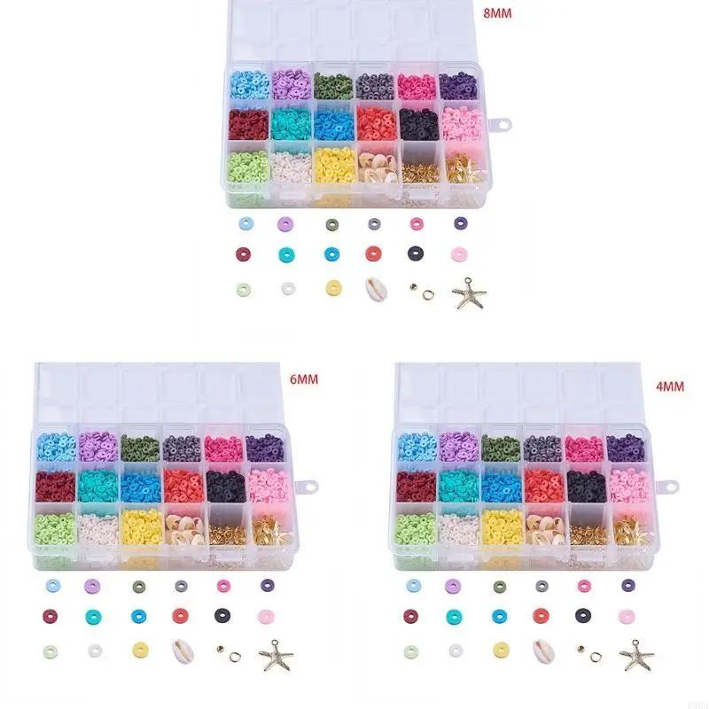 

P88A Mixed Beads Flat Round Beads Loose Spacer Slice Beads Jewelry DIY Clothing Decor