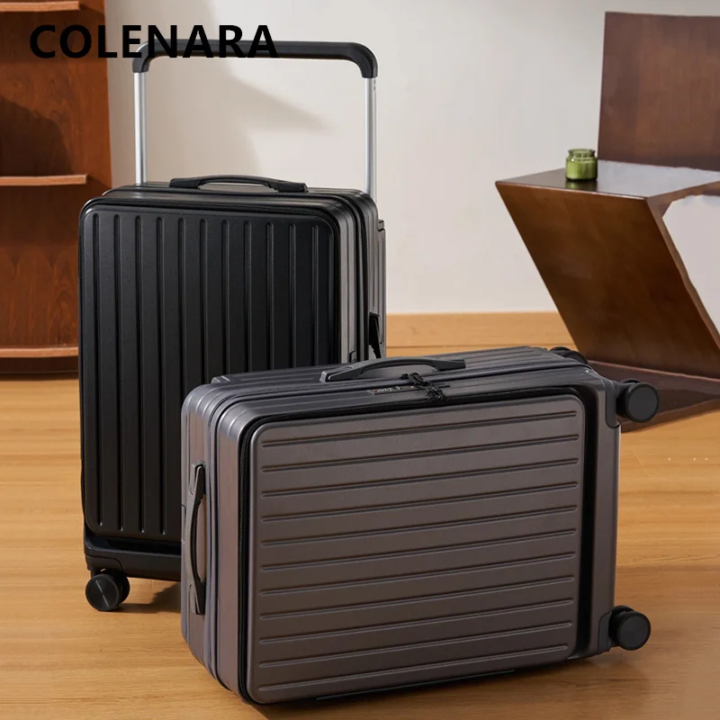 

COLENARA 20 "22" 24 дюймов чемодан на молнии ABS + PC посадочный ящик многофункциональный чемодан на колесиках для студентов ящик для паролей чемодан на колесиках