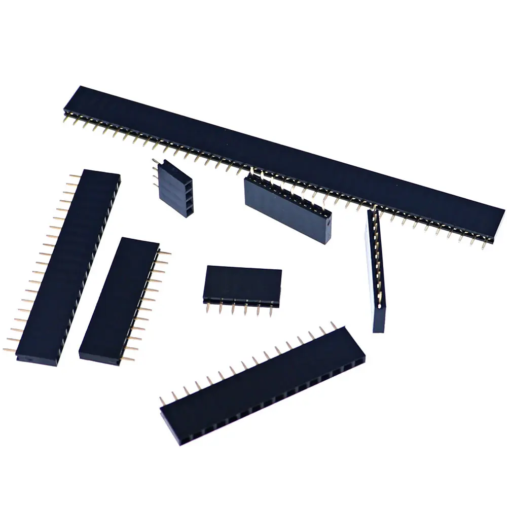 120pcs 4P 6P 8P 10P 12P 16P 20P 40Pin 2.54mm Pitch Straight Single Row PCB Board Female Pin Header Socket Assortment Kit