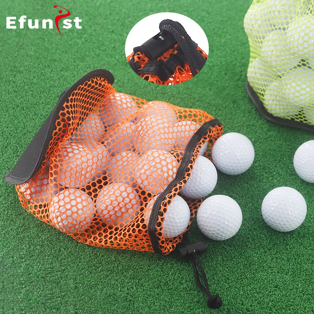 Golf Ball Bag Drawstring Pouch Multipurpose Sports Mesh Net Bag Portable Golf Organizer Can hold 12/25/50 Balls Golf Accessories