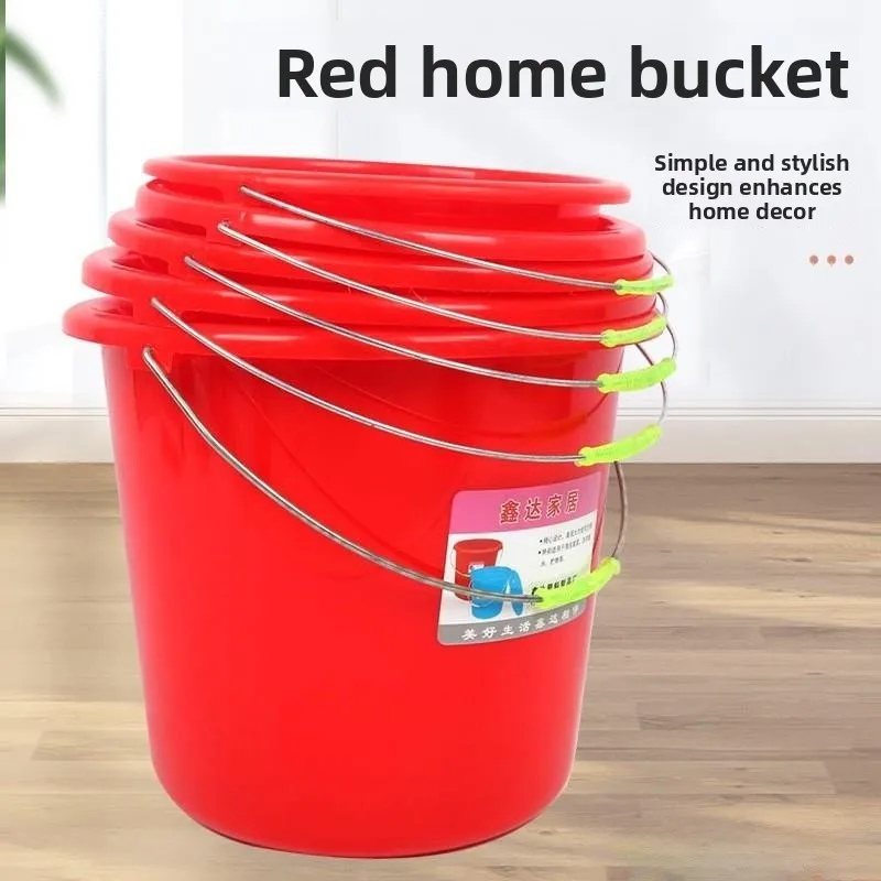 

Five-Pound Plastic Buet Thiened Kitchen Use Water Storage Buet with Lid for Student Dormi And Food ade Plastic Bu...