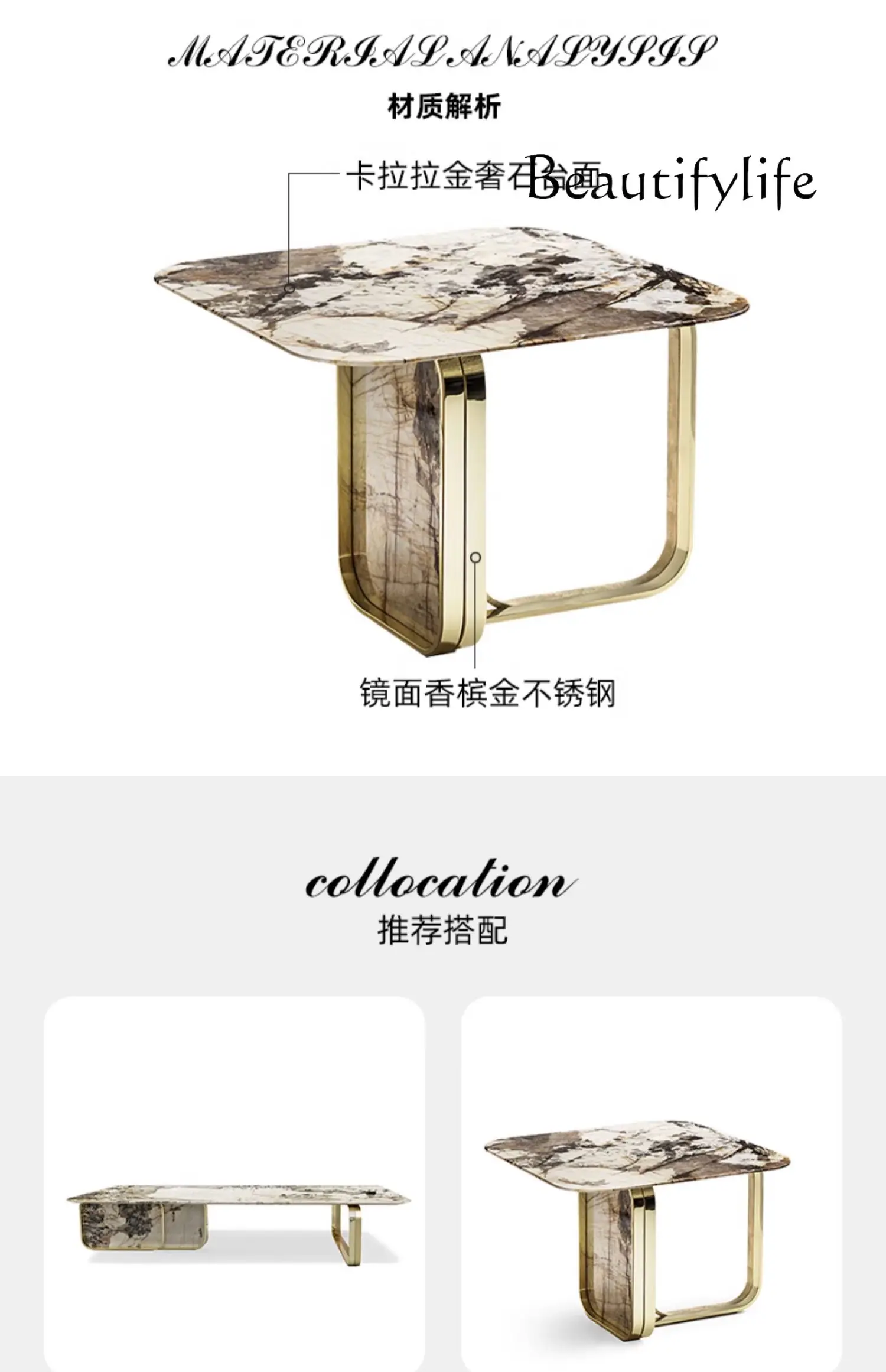 Modern Light Luxury Creative Sofa Side Table Living Room Home Nordic Style Designer Model High-End Corner Table