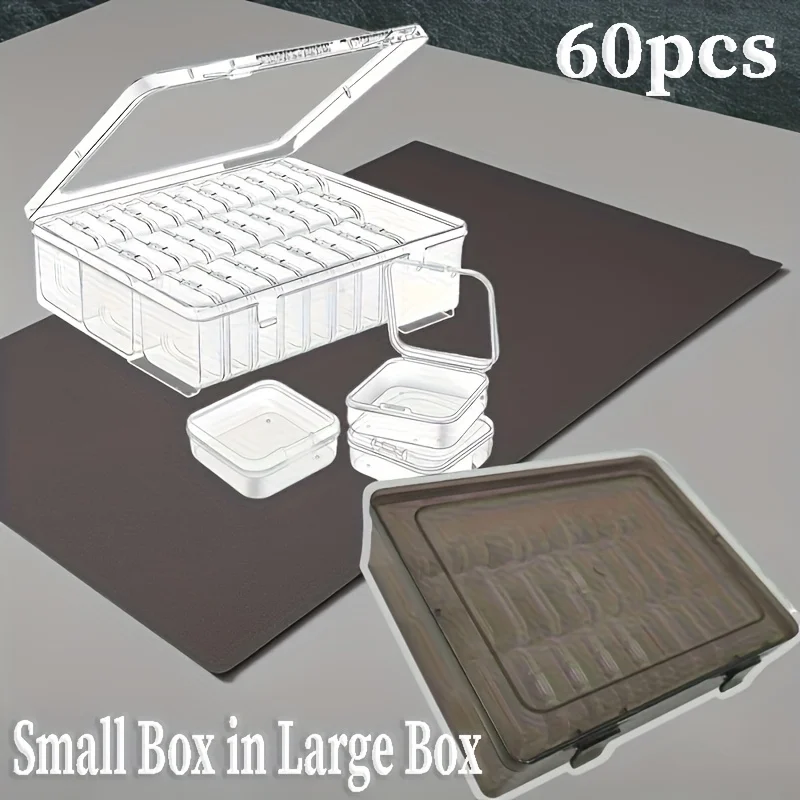 Durable Plastic Storage Boxes Dust-Proof Lids in Light Grey Pink Transparent Stackable for Beads Jewelry Screws Craft Materials