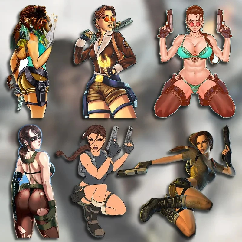 

For Lara Croft Vinyl Car Sticker Air Conditioner JDM Decal Car Accessories Personality Creative Windshield Decor