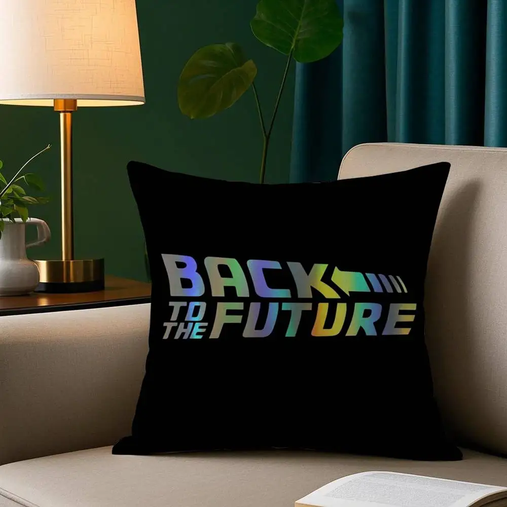 Film B-Back to the Future Double-sided Printed pillow cover Short plush Suitable living rooms bedrooms sofas throw cushion cover