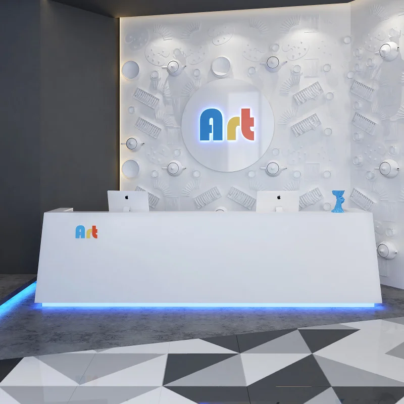 Modern Company Reception Desks Fashionable Creative Irregular-shaped Reception Desks Office Furniture Reception Et Table YS40CC