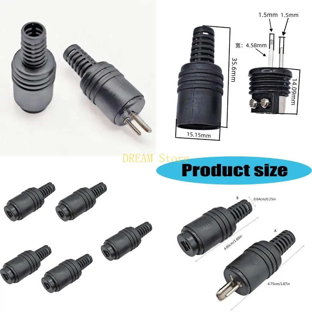 Black 2 Pin Repair Plugs Pack Male/Female for Wire Service and DIY Wiring Best Sale