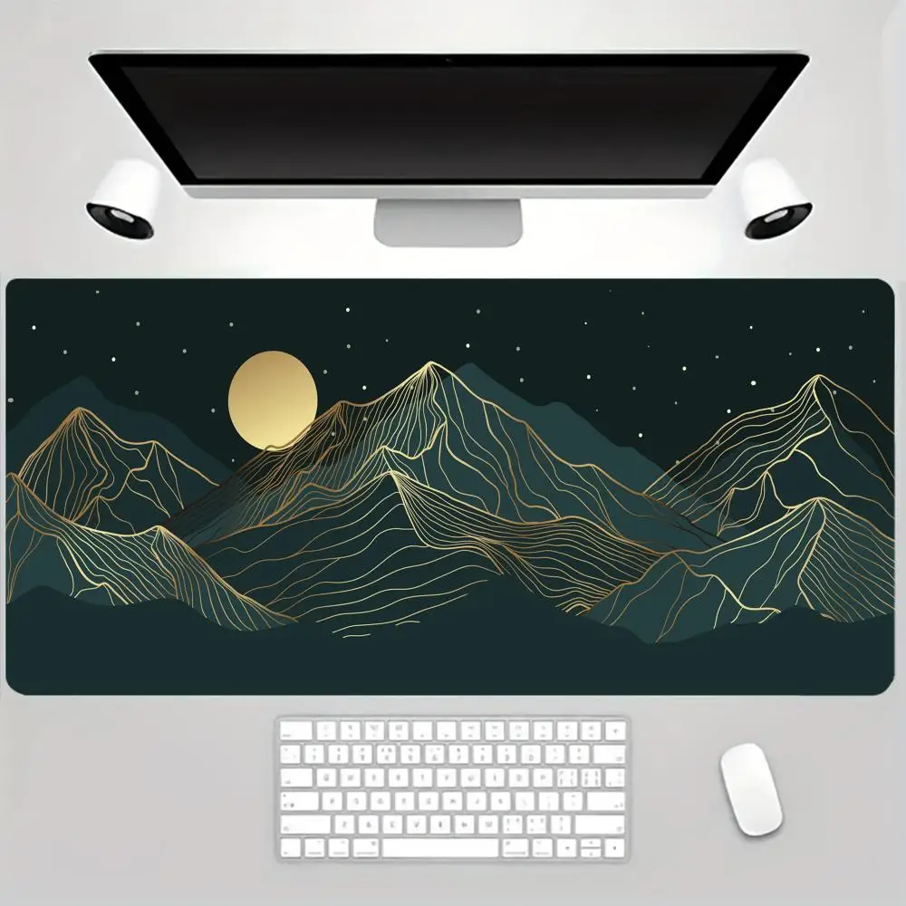 

Large size gaming mouse pad, line-type anime pattern, rubber keyboard table pad, stitched edges, perfect for office and gaming