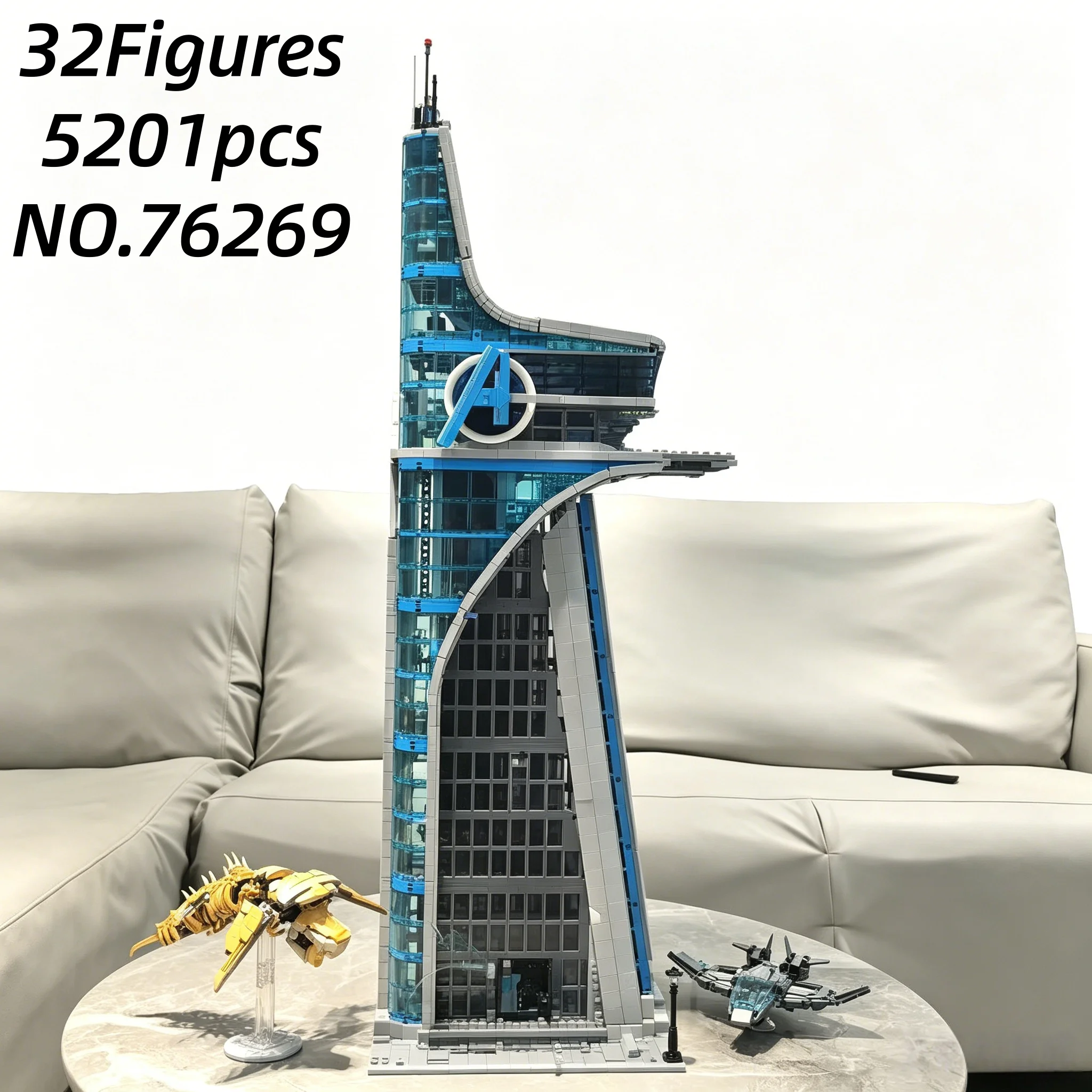 

5201pcs Superhero Tower Building Blocks Set 76269 Large Home Decor Model Festival & Birthday Gift