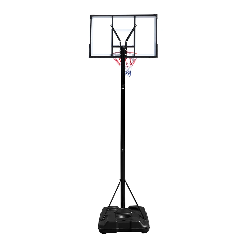 Portable and Removable Adult PC Transparent Backboard Basketball Stand (Basket Height Adjustment 2.45m-3.05m) Maximum 7# Ball