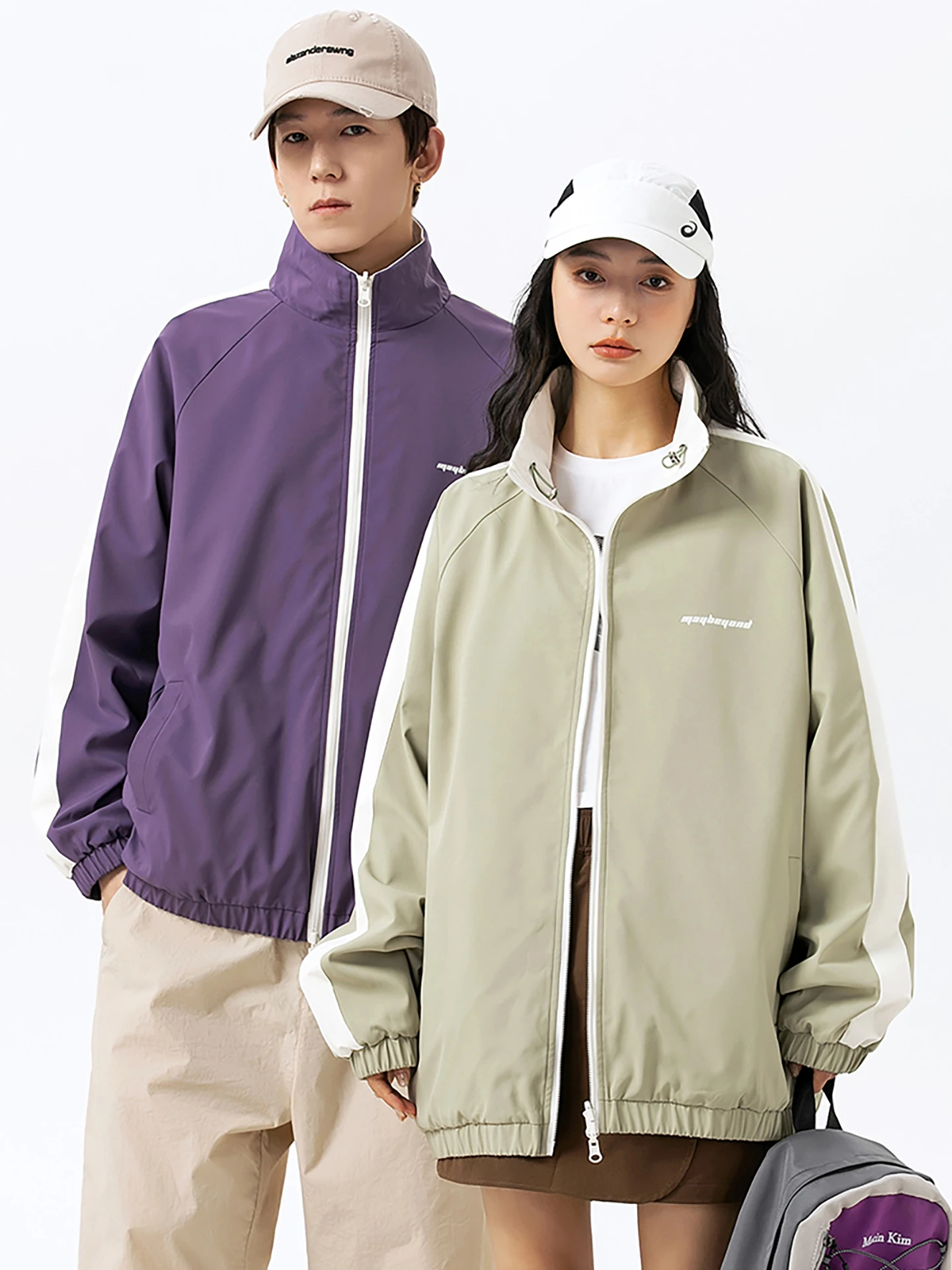 

Two-Sided Wear Men's Casual Loose Spring Autumn Faion Hong Kong Sle Sport Jaet Couple Matching Outerwear Polyester Nylo...
