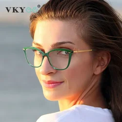 VICKY Cat Eye Anti-Blue Light Blocking Reading Glasses Women Computer TR Alloy Lightweight Eyeglasses PFD2036