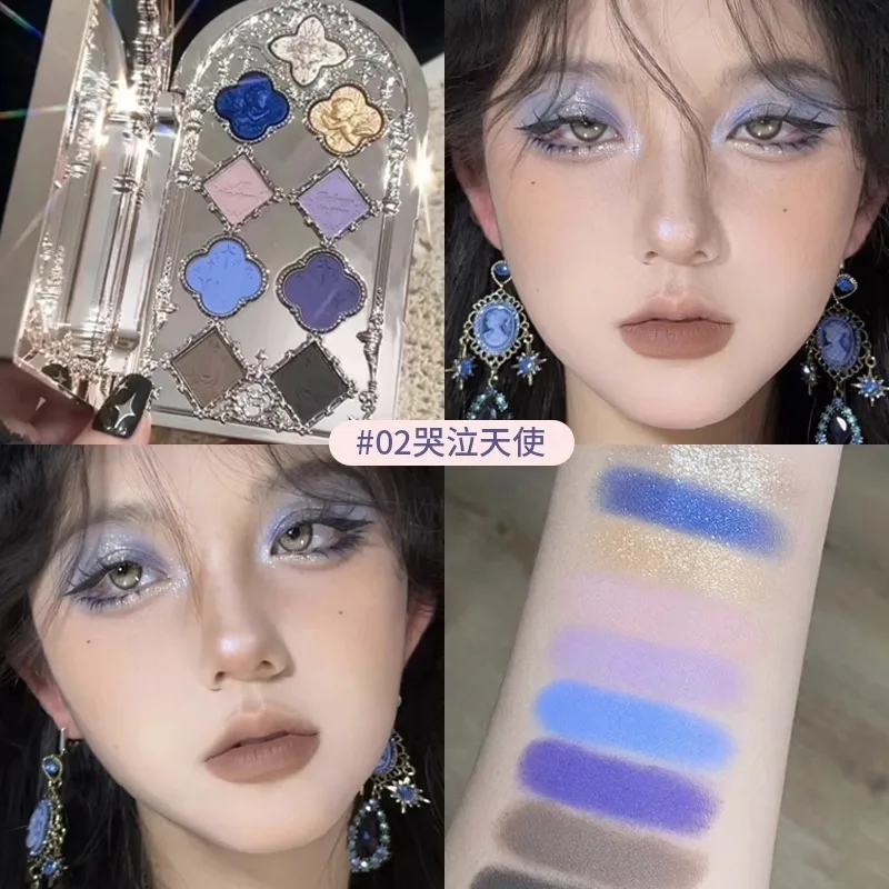リトルエンジェルフラワー ノウズ アイシャドウパレット アイグリッター メイクアップパレット ロングラスティング 9色 アイシャドウ 女の子と女性向け