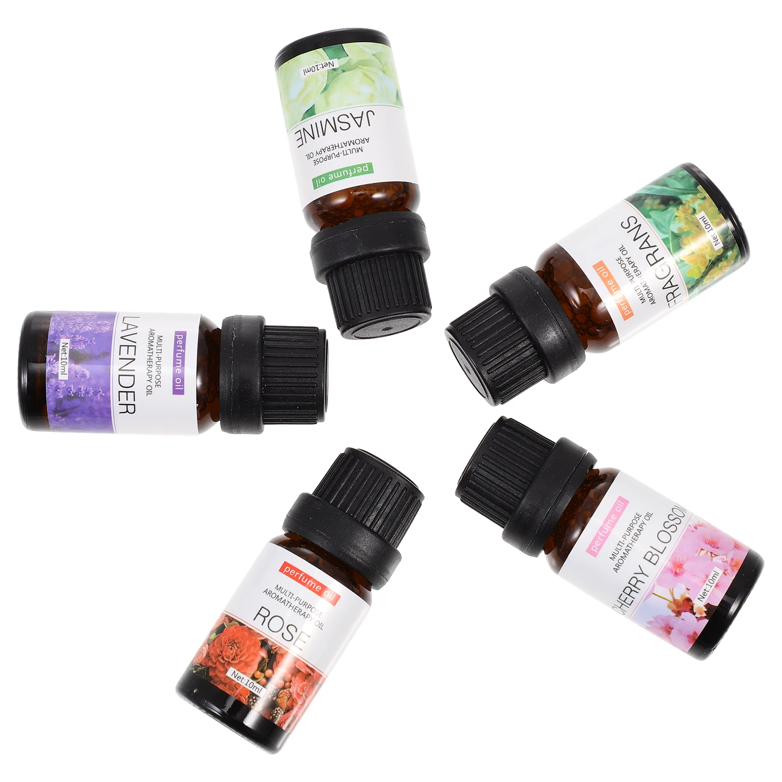 Juego de difusor de aceites esenciales de aromaterapia Premium, 5 uds., aceite rosa, lavanda, jazmín, Osmanthus