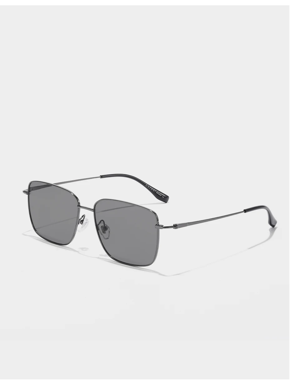 CAPONI Polarisierte Herren-Sonnenbrille aus reinem Titan, leicht, für den Außenbereich, photochrom, grau, blendfrei, UV400, schwarze Farbtöne, BS24709 – Detail 12