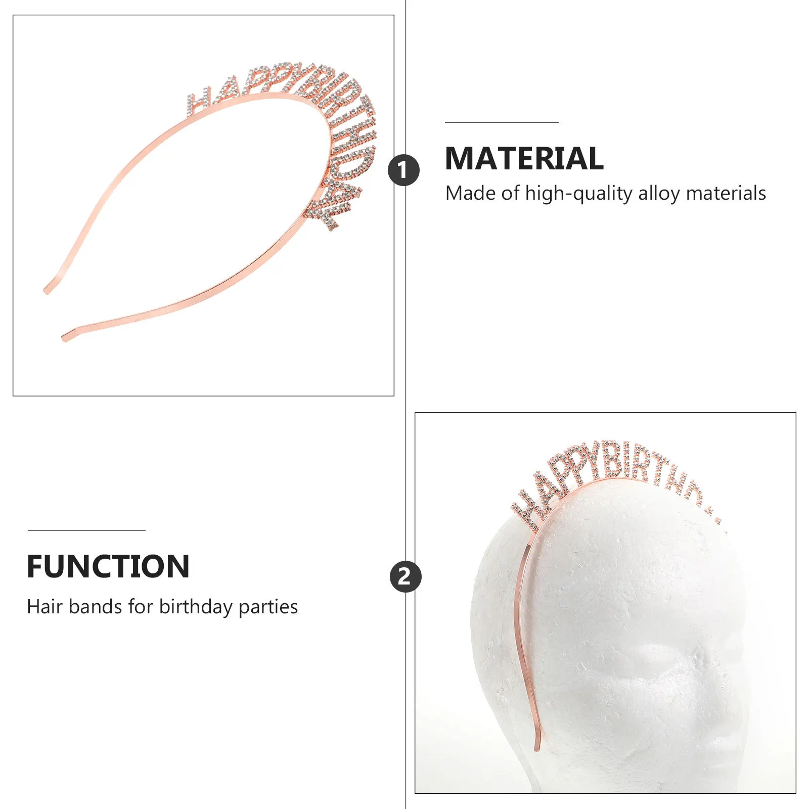 

Birthday Headband Headpiece for Women Happy Accessories Headbands Rhinestones Little Hair