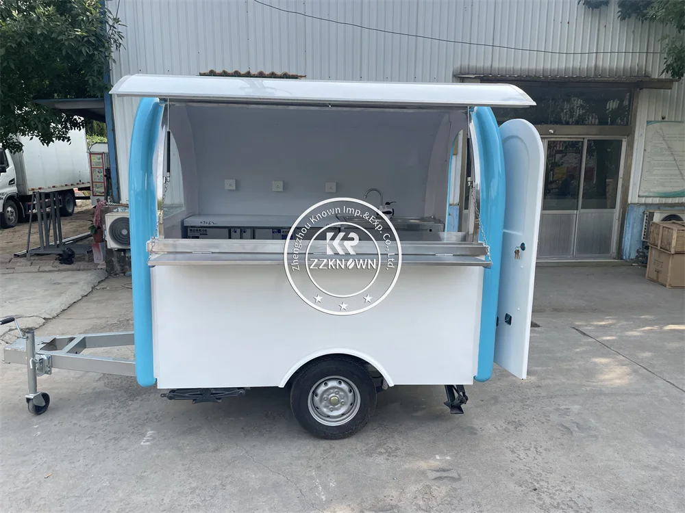 

Concession Food Truck Trailer Coffee Ice Cream Kiosk Street Snack Pizza Cart Fast Food Truck With Kitchen Equipments