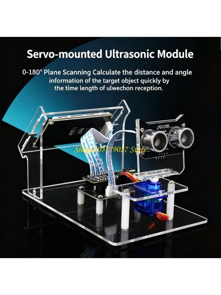 C4DF Plastic Ultrasonics Radars Scanner Diy Set For Learning Programming And Robotics