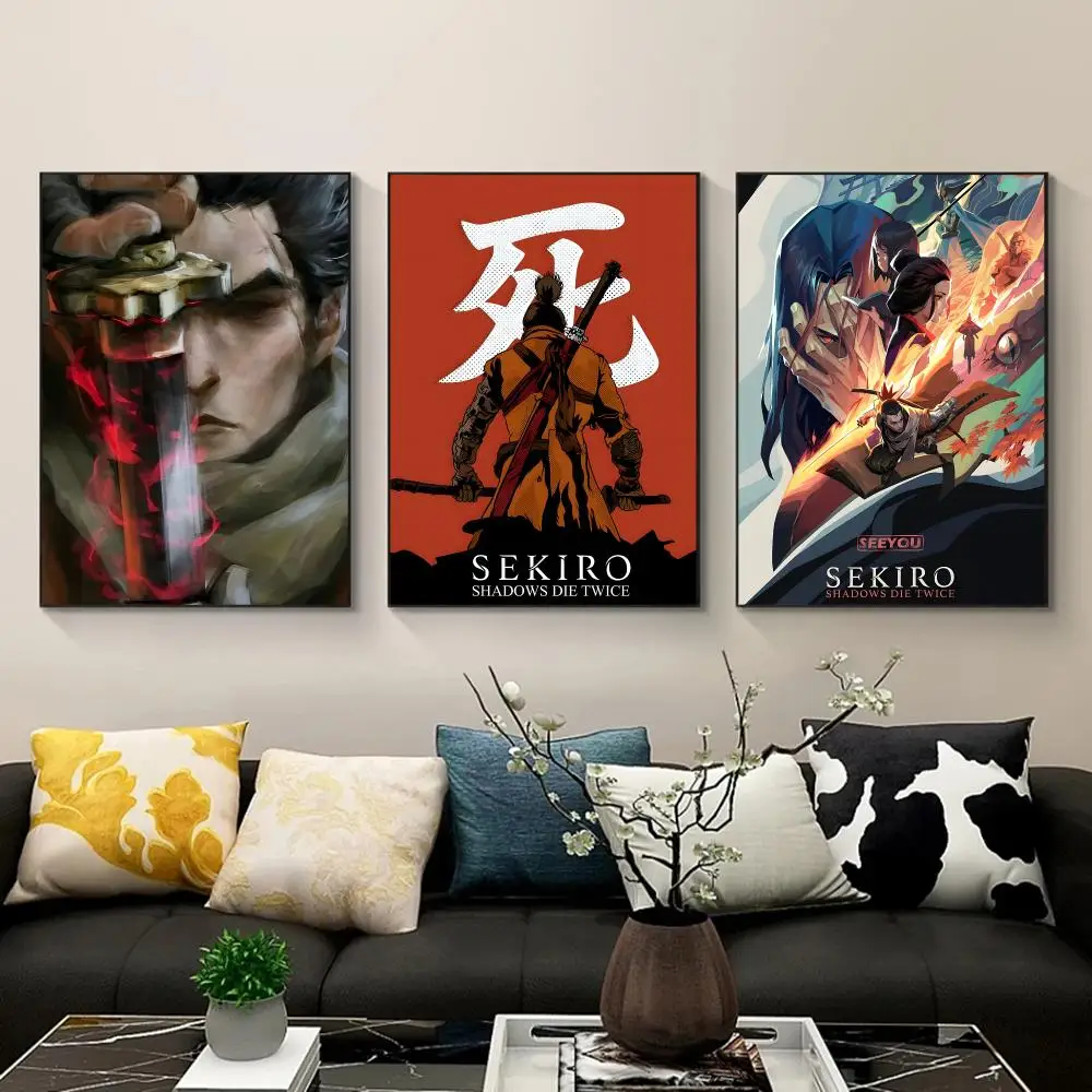 Sekiro Shadows Die Twice Poster Waterproof PP Self-Adhesive,Removable Wall Decor For Bedroom Entrance Bar Cafe Ideal Gift