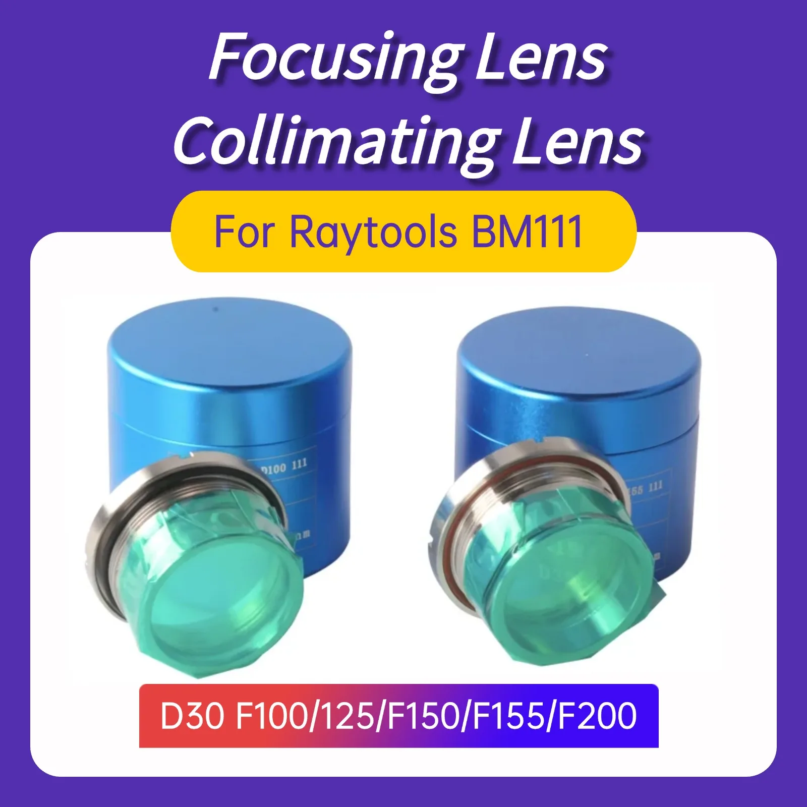 Header Raytools BM111 Collimating Focusing Lens D30F100/F125/150/F155/200mm With Lens Holder For Raytools BM111 Fiber Laser Head