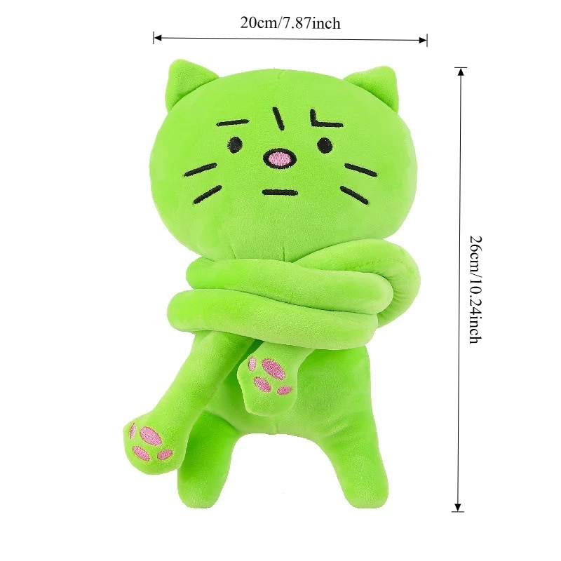 Kawaii Alien Cat Plush Backpack Cute Green Kitty Single-shoulder Bag Sad Cat Cartoon Plushie Bag for Women Fashion Crossbody Bag