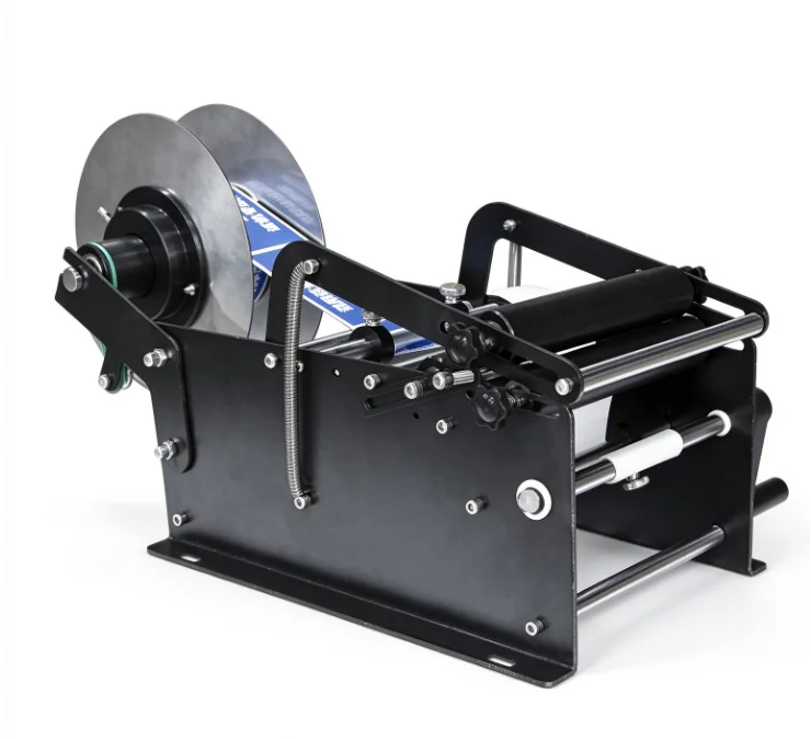 Manual Round Bottle Labeling Machine Small Semi Automatic Glass Plastic Jar Sticker Label Applicator Desktop Packaging Equipment