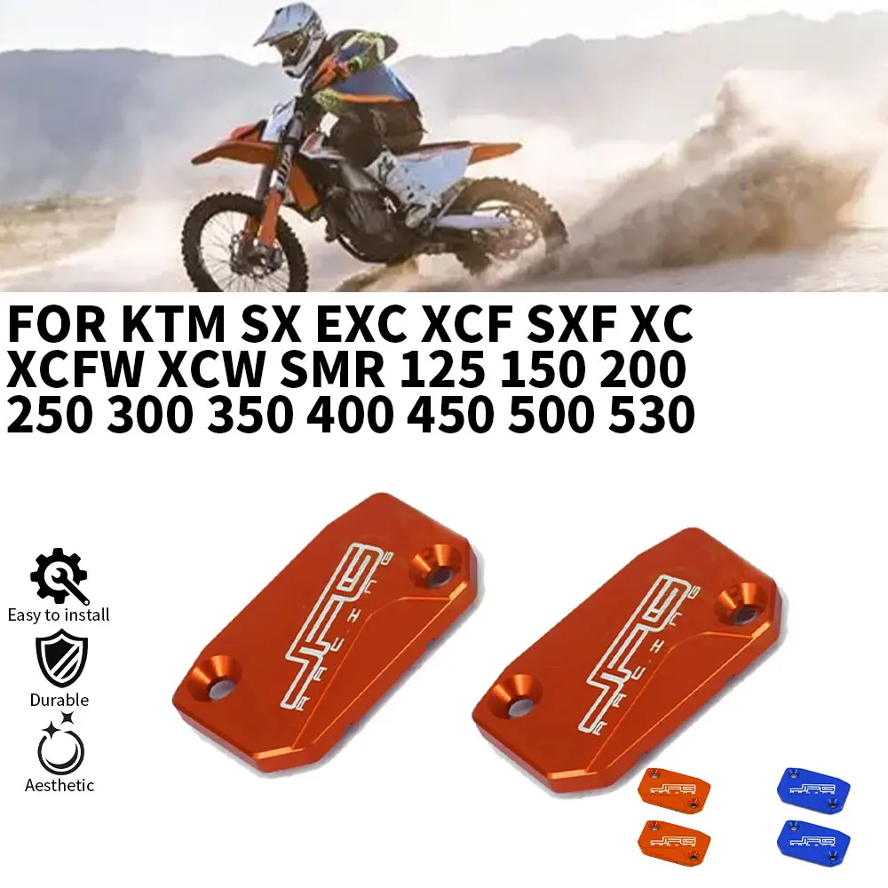 Tapa de depósito de freno delantero para motocicletas, 2 uds., para KTM SX EXC XCF SXF XC XCFW XCW SMR 125 150 200 250 300 350 400 450 500 530