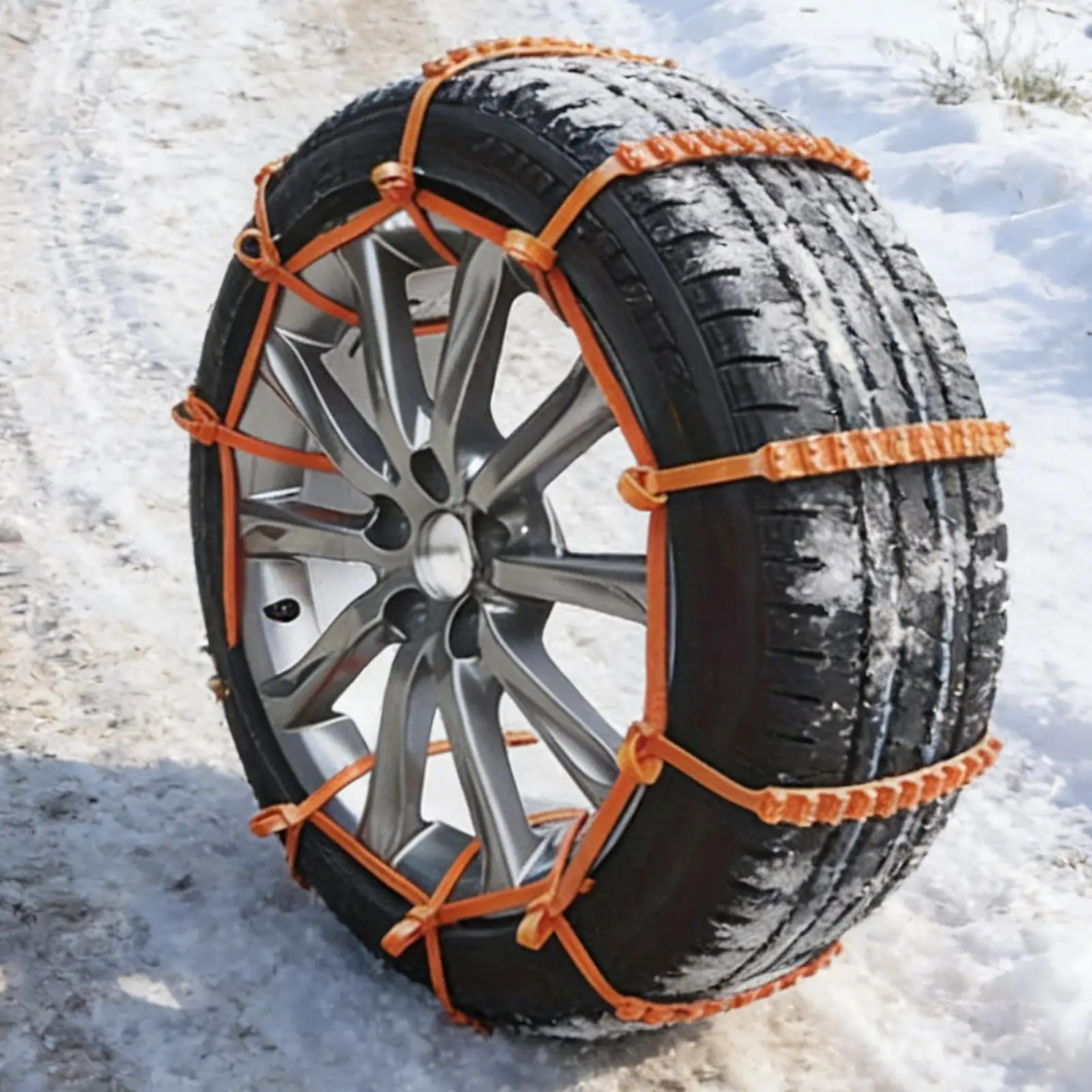40 Pieces Zip Tie Tire Chains Adjustable Wheel Cables Winter Traction Tire Belt for Winter Ice Muddy Roads Vehicles Trucks SUVs