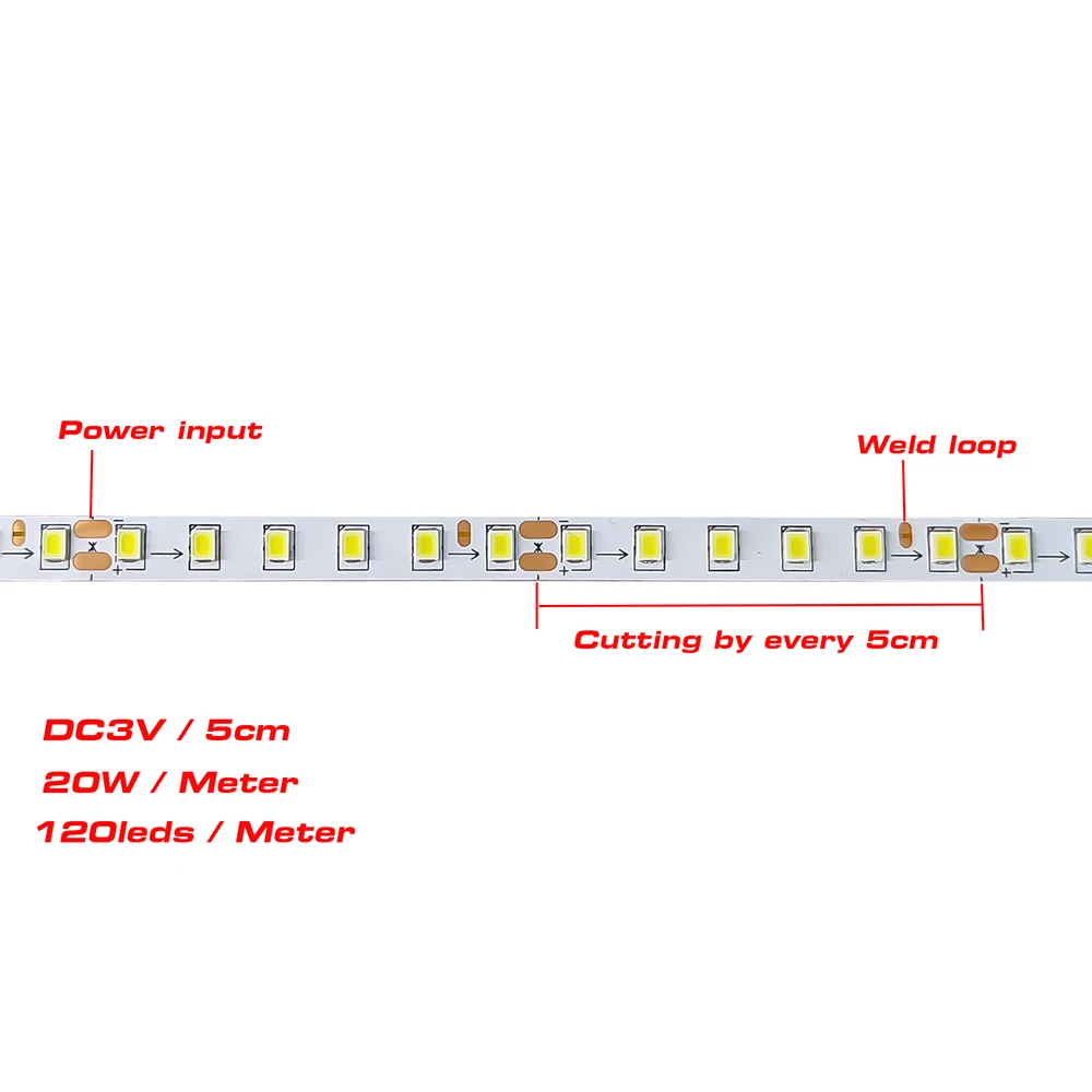 SANAN Highlight  5meters 2835-7mm-120D One Color Constant Current LED Strip 6B10C with 3000K/4000K/6500K.