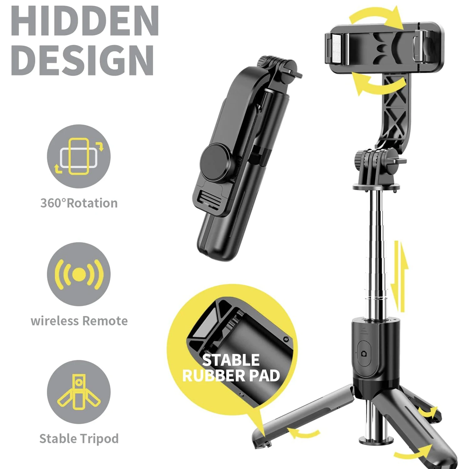 Selfieshow L11 MINI Tripod Selfie Stick Bluetooth Portable Handheld Extendable Stand for Cell Phone for Android IOS Smartphone