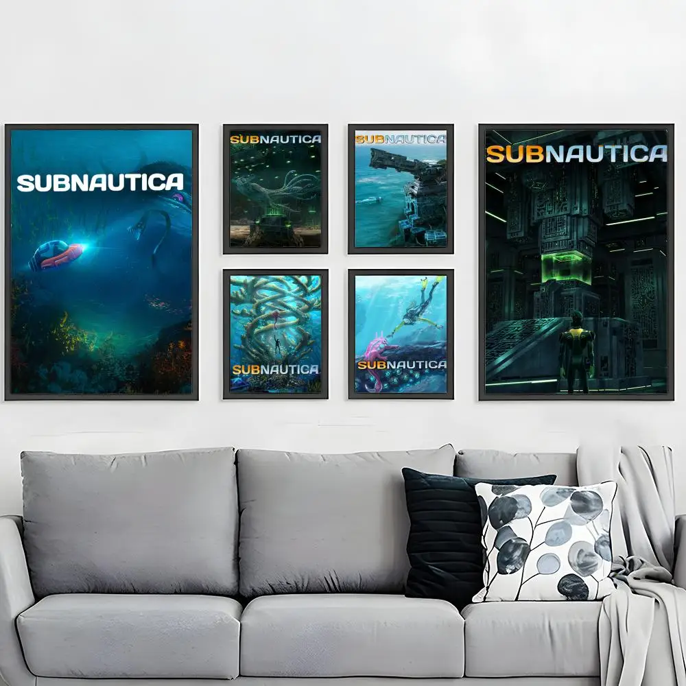 Survival Game Subnautica Poster HD Waterproof Self-Adhesive Wall Art – Multi-Scene Use, Top Gift Pick