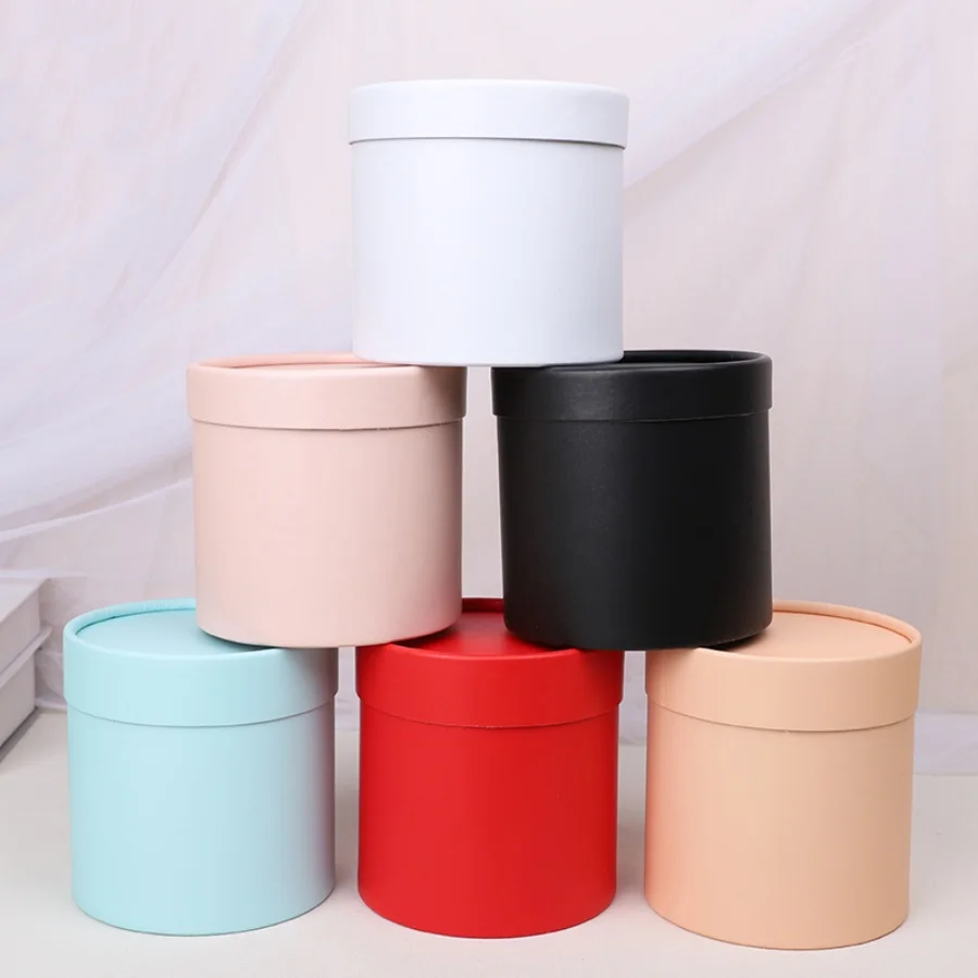 1 pièce, boîte cadeau ronde en papier pour fleurs, idéale pour emballer un bouquet de roses, pour le rangement et la décoration, pour les mariages, les fêtes d'anniversaire, la Saint-Valentin et les arrangements floraux.