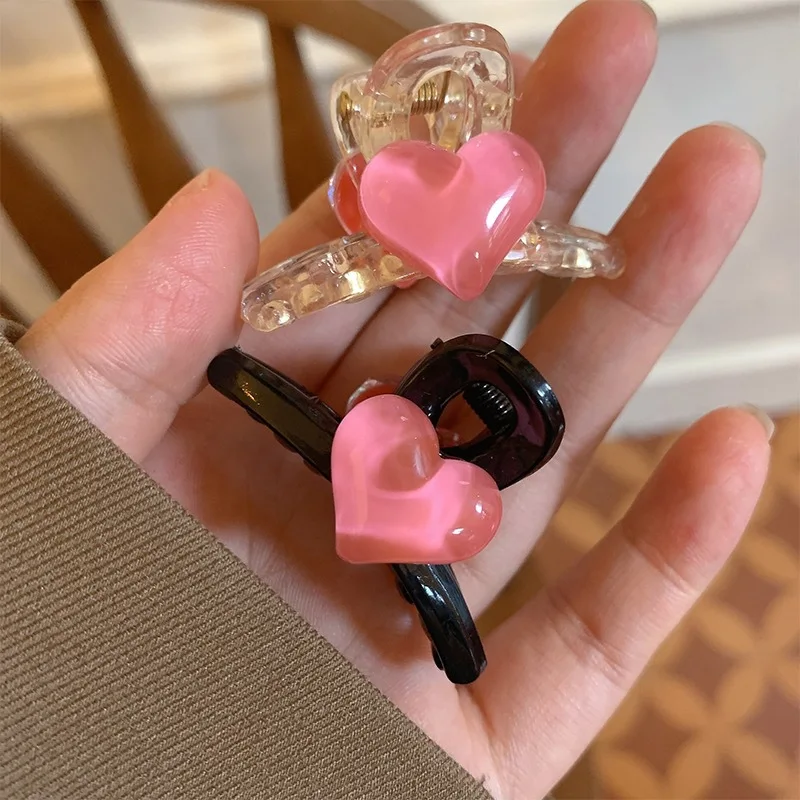 

1PCS Korean Sweet Style Heart Mini Hair Clips for Girls Cute Summer Front Fringe Hair Claws Trendy Hair Accessories