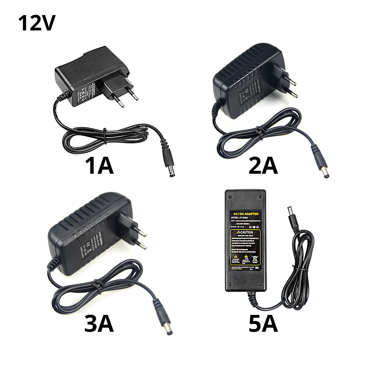 Swtiching Adapter Power Supply AC 100V-240V to DC 12V 1A 2A 3A 5A Lighting Transformer Power Charger Driver for LED Strip Light