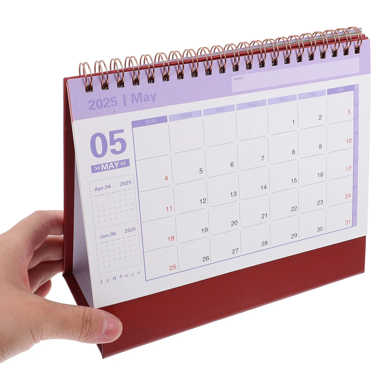 

English Version Desk 2024-2025 Standing Desktop Calendar For Home Office Use Household Monthly Planner Decorative Small