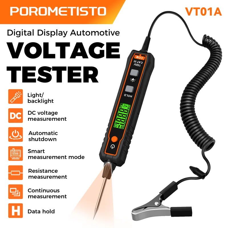 Car Voltage Detector Pen DC100V Non-Contact Maintenance Circuit Tester Backlight Flashlight NCV Resistance Electrical Tester Pen