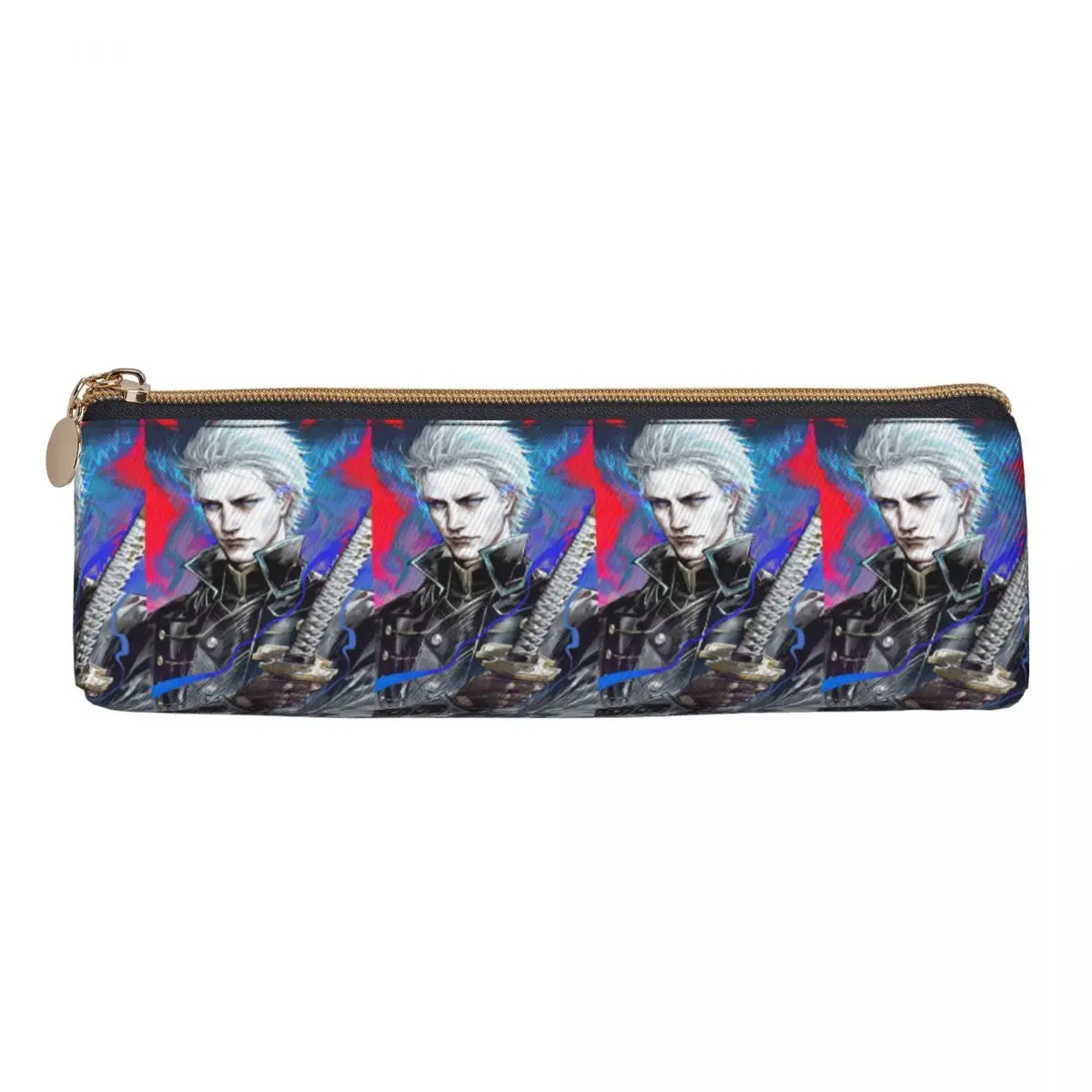 

Vergil From The Devil May Cry Seri Пенал Держатель для ручек для хранения канцелярских принадлежностей Большая вместительная коробка для ручек Сумка для карандашей для мальчиков и девочек в школе