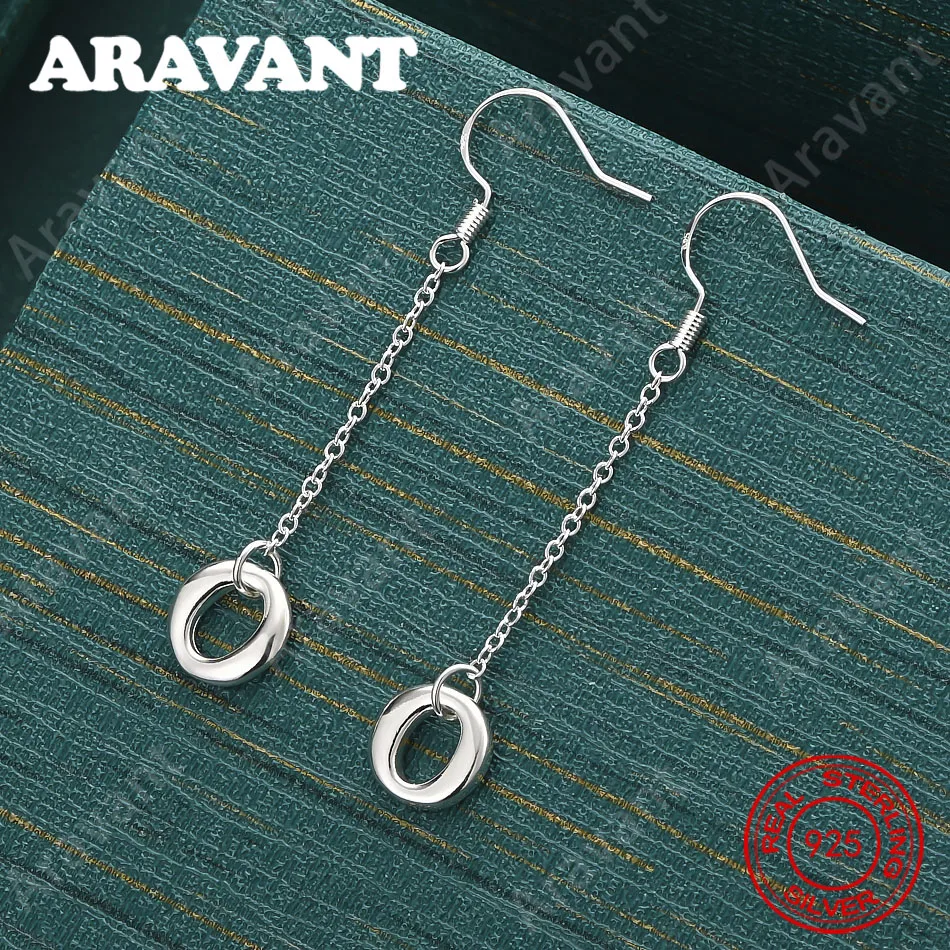 Boucles d'oreilles longues et lisses en argent sterling 925 pour femmes, style vintage, accessoires personnalisés, cadeaux, bijoux