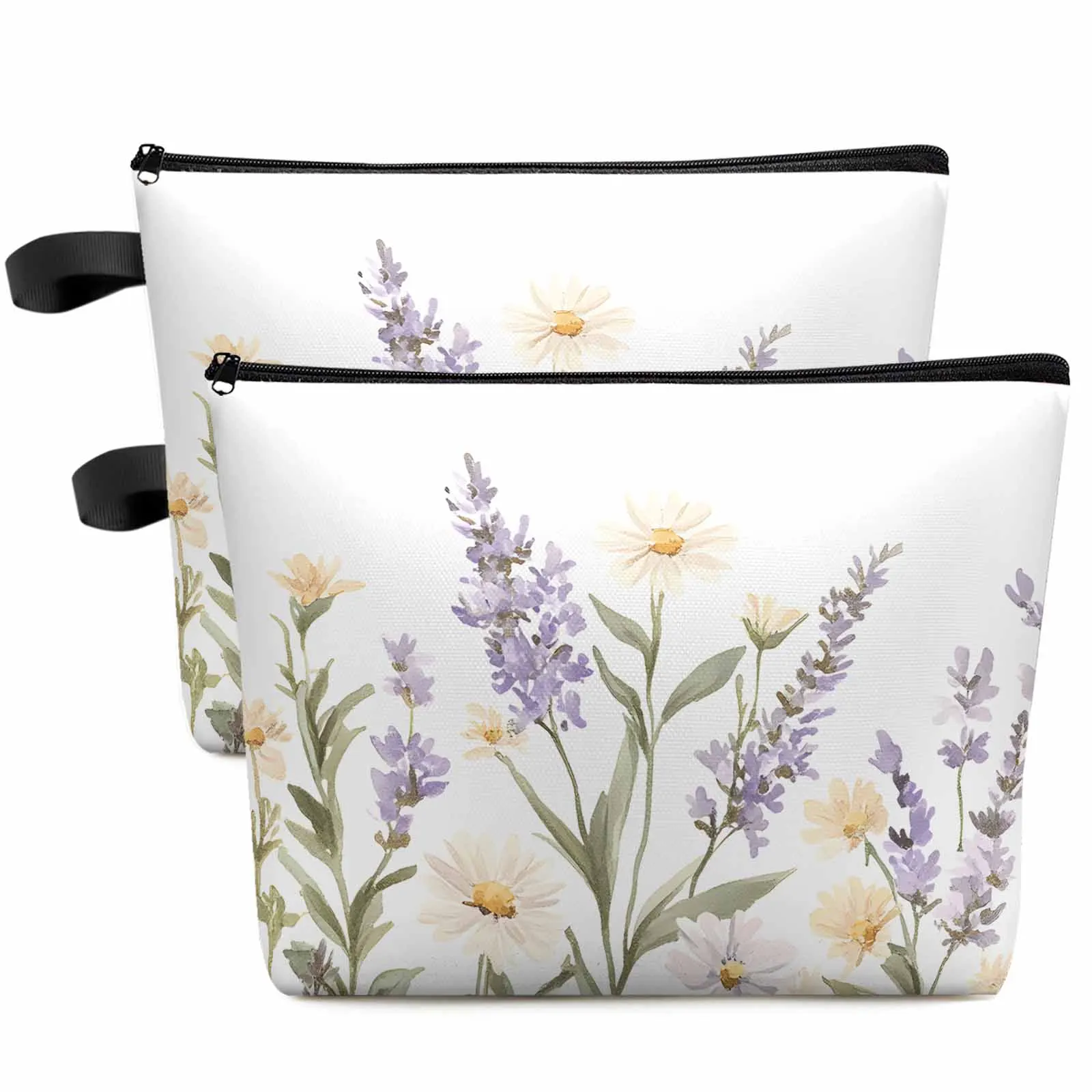 

Spring Purple Flower Large Capacity Travel Cosmetic Bag Portable Makeup Storage Pouch Women Waterproof Pencil Case