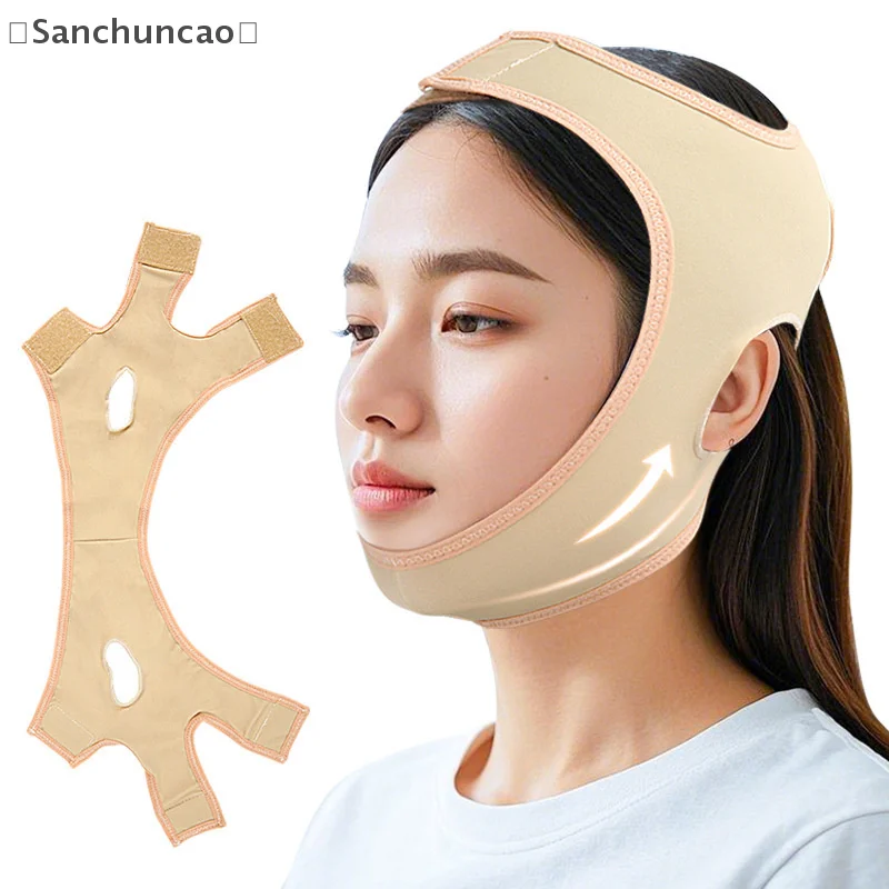 弾性顔痩身包帯 V ラインフェイスシェイパー女性あご頬リフトアップベルト美顔器ストラップ顔スキンケアツール美容