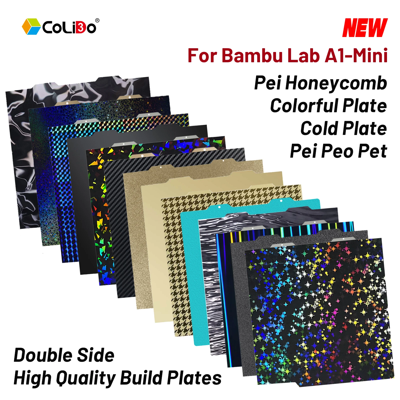 Для Bambu Lab A1 Mini: Печатная платформа PEI, холодная платформа, гибкая текстурированная или гладкая платформа PEO, PET, PEY для аксессуаров Bambulab A1 Mini.