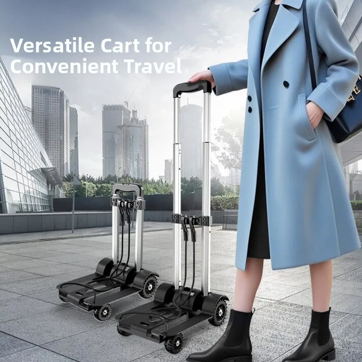 Portable Lightweight Hand Pulling Shopping Cart Vegetable Buying Trolley Small Push Cart Load Bearing Bar Cart Home Use