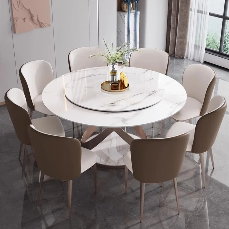 Party Living Room Table Kitchen Modern Event White Round Set Dining Table Mobile Salon Design Mesas De Comedor Furniture Home