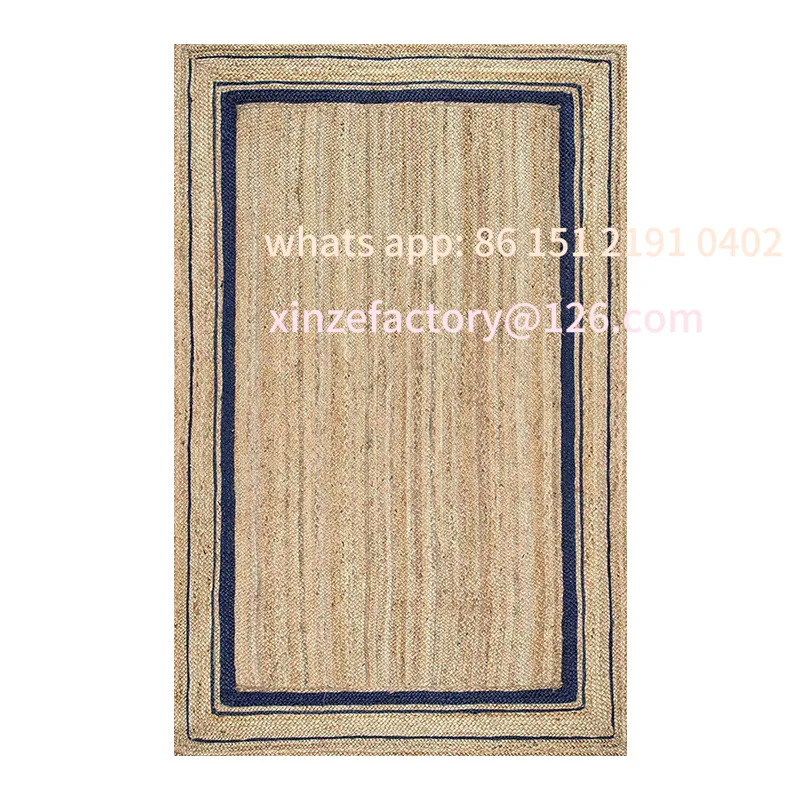 

Customizable jute two-color hand-woven carpet simple modern tatami dirt-resistant mildew-proof living room coffee table ins wind