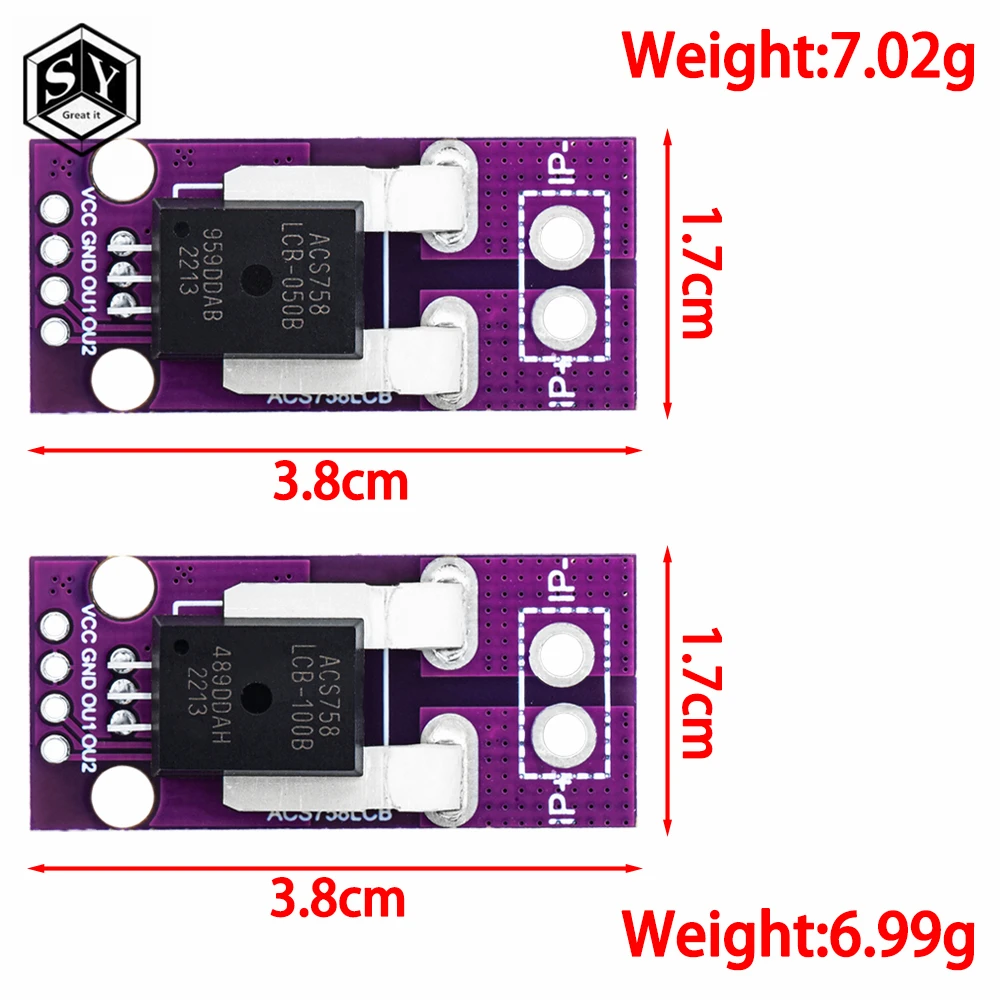 ACS758 ACS758LCB-050B-PFF-T الخطي الحالي الاستشعار قاعة الوحدة الحالية ACS758LCB-100B-PFF-T