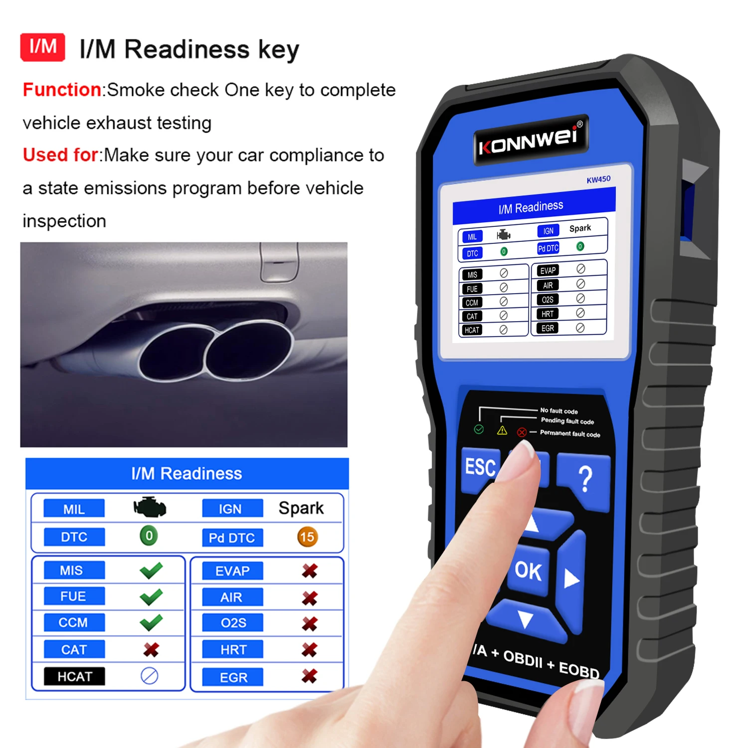 KONNWEI KW450 Full Systems OBD - огляд і ціна Obd2 Scanner Abs Srs Airbag Reset