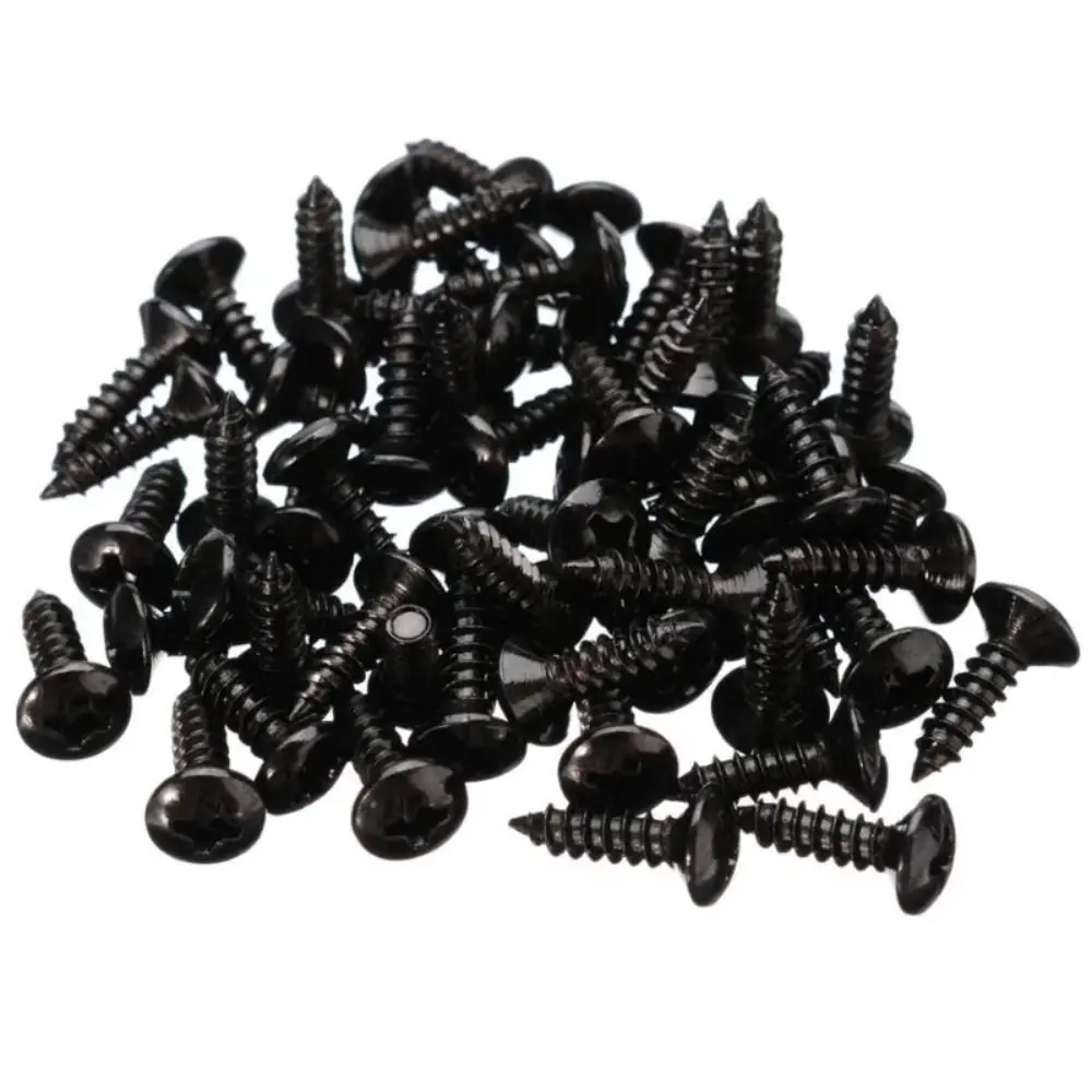 50Pcs/set Electric Guitar Screws Guitar Bass Pickguard Back Plate Fixed Screws 3*12mm Metal Fasteners Hardware Accessories