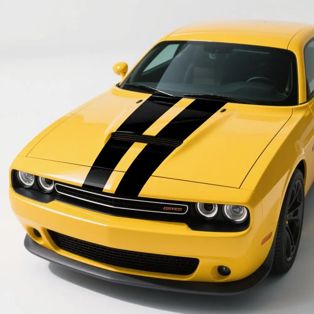 

Виниловая наклейка на капот автомобиля, гоночная виниловая наклейка в полоску, комплект, совместимый с Dodge Challenger 2008-Present