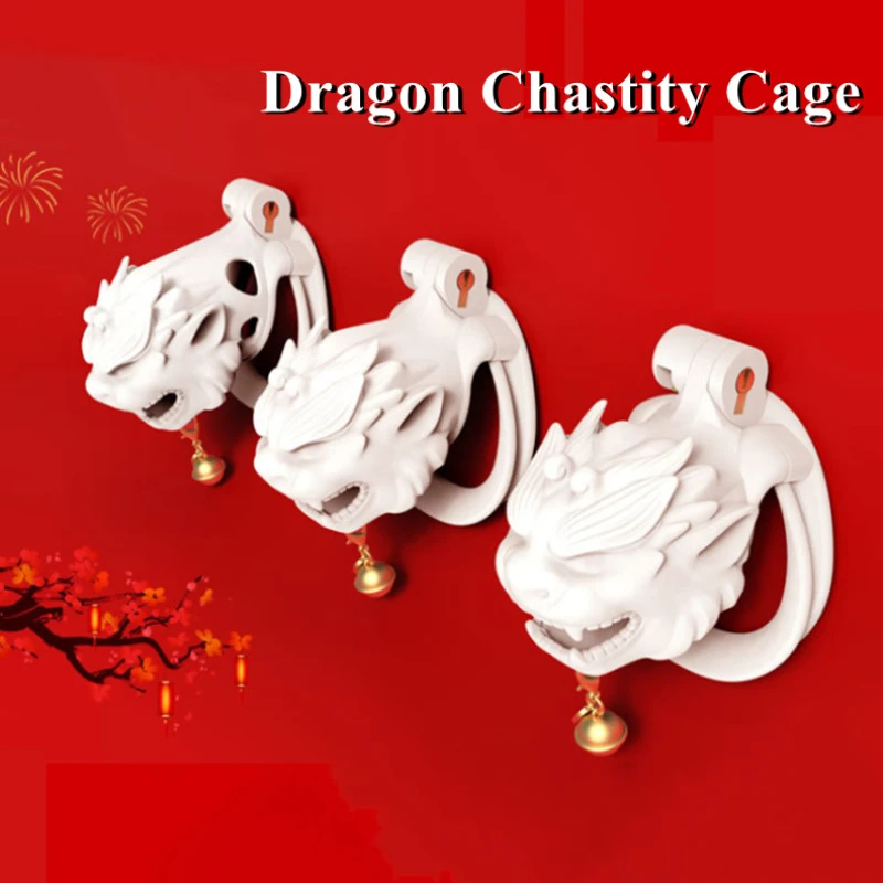 New Dragon Chastity Cage with 4 Size Penis Rings Bird Lock Urethral Chastity Sexy Toys for Men Ascetic Anti-Cheating Cock Device