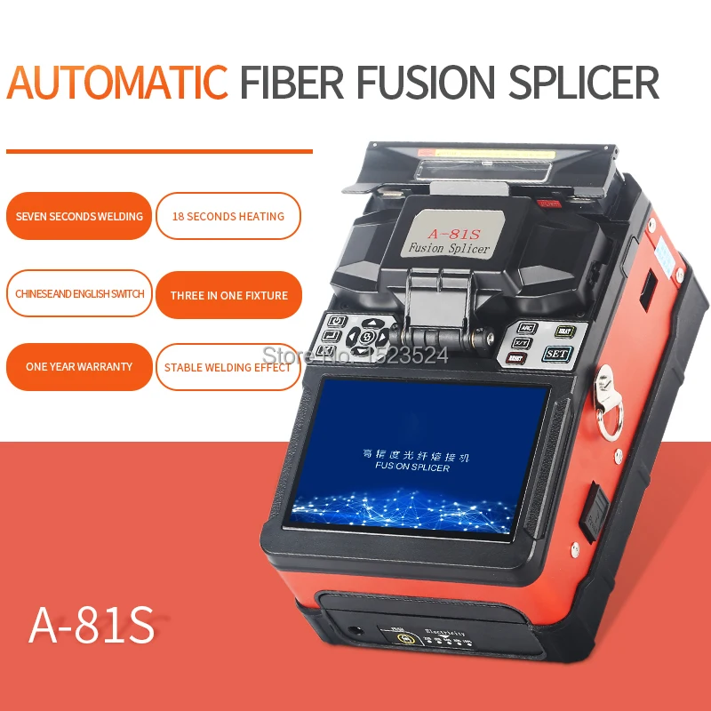 A-81S Orange Fully Automatic Fusion Splicer Machine Fiber Optic Fusion Splicer Fiber Optic Splicing Machine